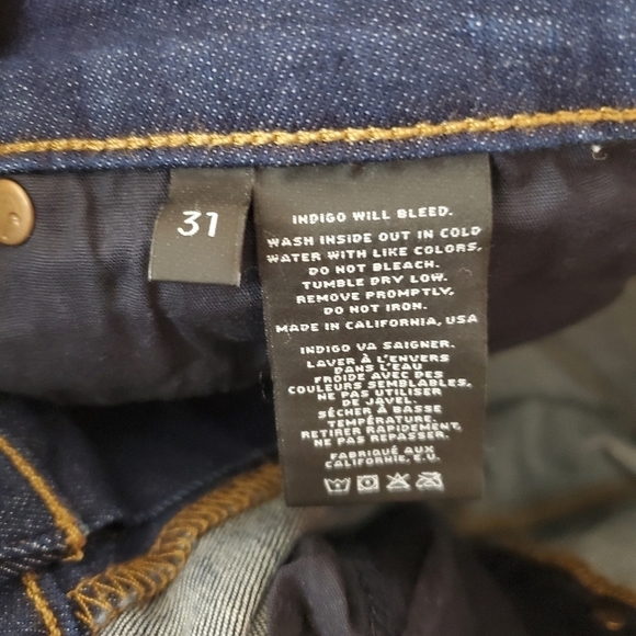 J Brand Rail Jeans Alta‎ 31 Midrise Skinny Stretch Distressed 8112C006 Dark Wash - Picture 6 of 14